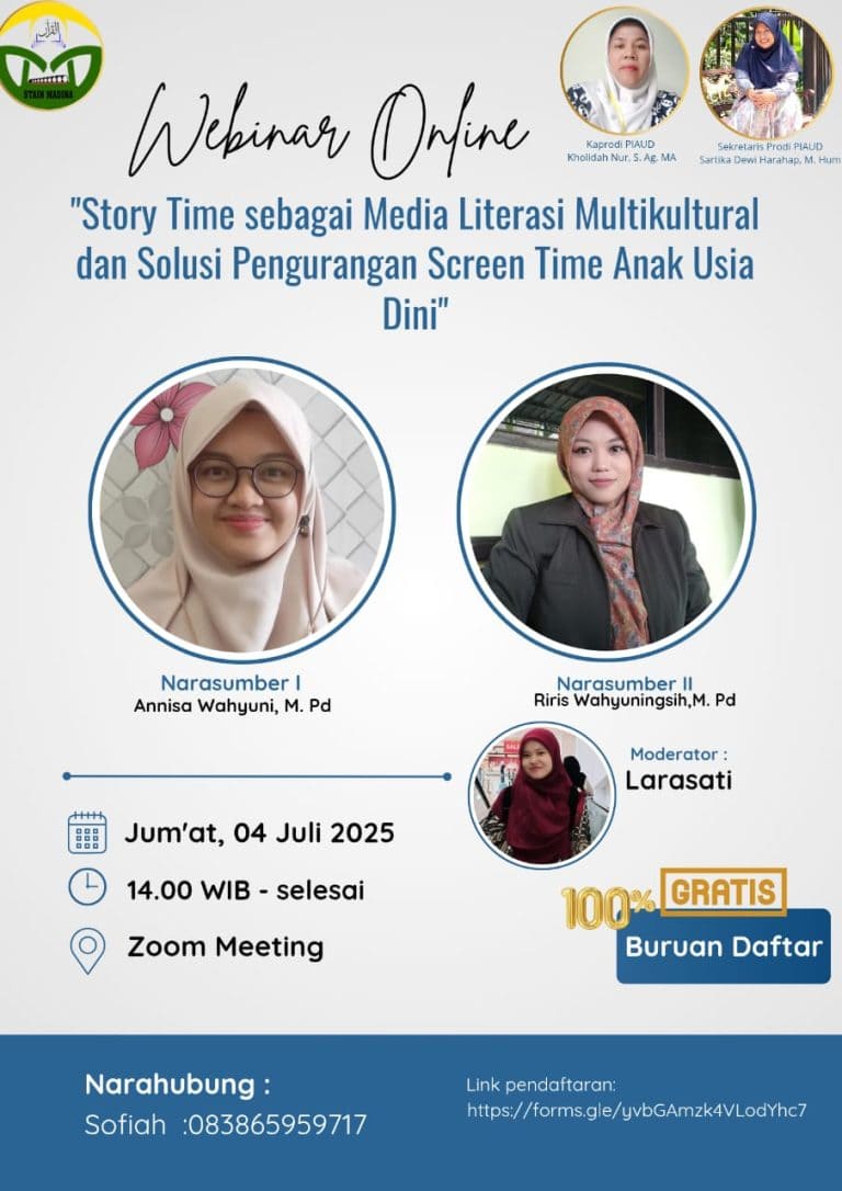 Webinar Kolaboratif Universitas Islam Ibrahimy Banyuwangi dan STAIN Mandailing Natal: Story Time sebagai Media Literasi Multikultural dan Solusi Pengurangan Screen Time Anak Usia Dini