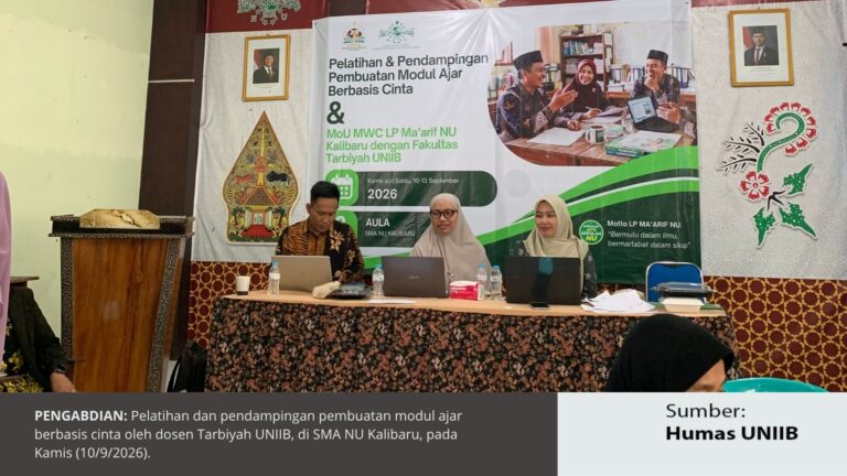 DOSEN UNIIB AJAK GURU MI KALIBARU RANCANG PEMBELAJARAN BERBASIS CINTA